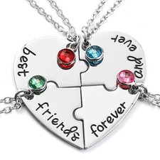 Bff Best Friends Forever 3 Necklace for Women Girl Friendship Gift Heart Puzzle