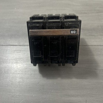 General Electric Circuit Breaker 60A Amp 3 Pole Type THQAL-AC 32060 HI-Q