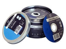 50pk Metal Cutting Discs Stainless Steel Ultra Thin 115 x 22.2mm + Storage Tin