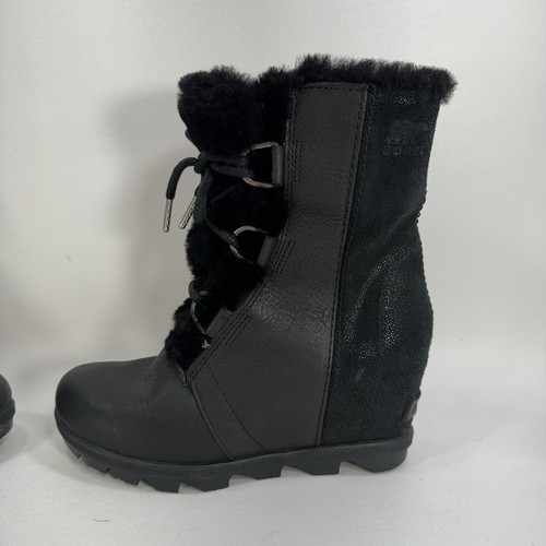 Sorel Joan of Archtic Wedge II Lux Black Noir Boots Women’s US Size 7 - Picture 6 of 11