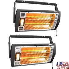 Electric Garage Heater 120V 2 Packs 750/1500W Ceiling Mount Space Heater Garage