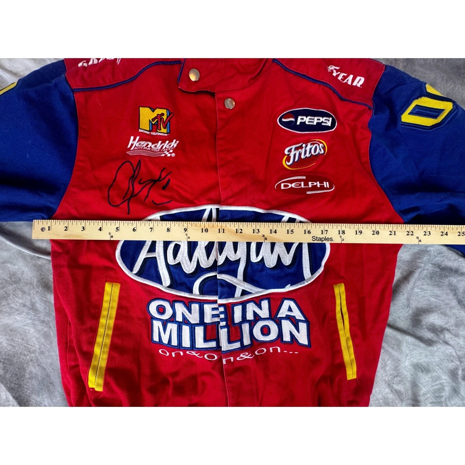 Headgear Classics Aaliyah One in a Million Racing Jacket Mens Medium Red Blue M image 7
