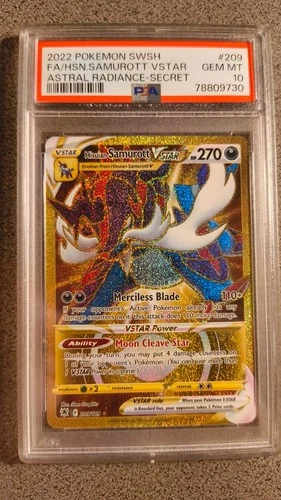 Pokemon Hisuian Samurott VSTAR 209/189 2022 Secret Rare Gold PSA 10 GEM MINT
