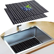 Sink Protectors Mat for Kitchen Sink - 2Pack Adjustable Kitchen Sink Mat Fast Dr