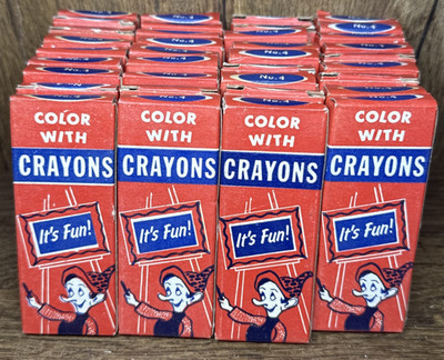 NEW (Lot of 36) Vintage Color With Crayons Full Unused 4-Crayon Boxes It's Fun!