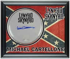 Lynyrd Skynyrd Michael Cartellone Autographed Custom Framed Drum Head Display AC