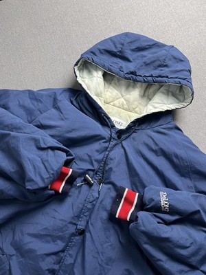 DeLong Jacket Mens 2XL Long Blue Sportswear Bomber USA Made Blank Vintage