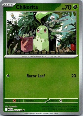 Chikorita Reverse Holo Common ME01: Mega Evolution - 008/132 NM