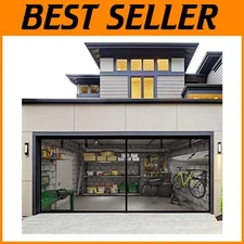 Retractable Fiberglass Garage Screen Door 16x7FT - Effortless Installation & Use