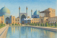 Isfahan Coloured Pencil Art (AI GENERATED IMAGE)
