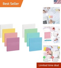 Aesthetic 3x3in Colored Transparent Sticky Notes - 400 Sheets for Creative Use