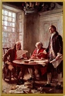 Writing the Declaration of Independence 1776 Historic Postcard