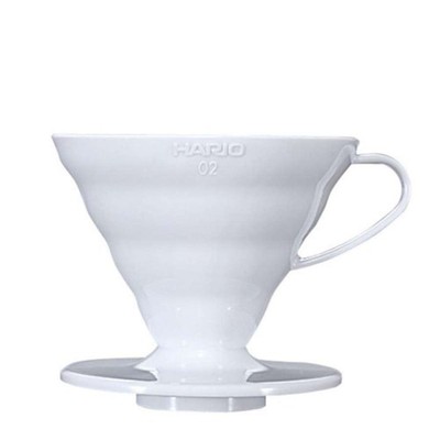HARIO V60 Dripper für 2-4 Tassen, Kunststoff weiß, VDR-02-W