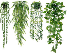 Fake Hanging Plants 4 Pack Artificial Hanging Plants Fake Potted Greenery Faux E