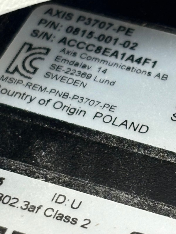 AXIS P3707-PE 8MP 360° multisensor Network Outdoor IP panoramic camera 0815-001