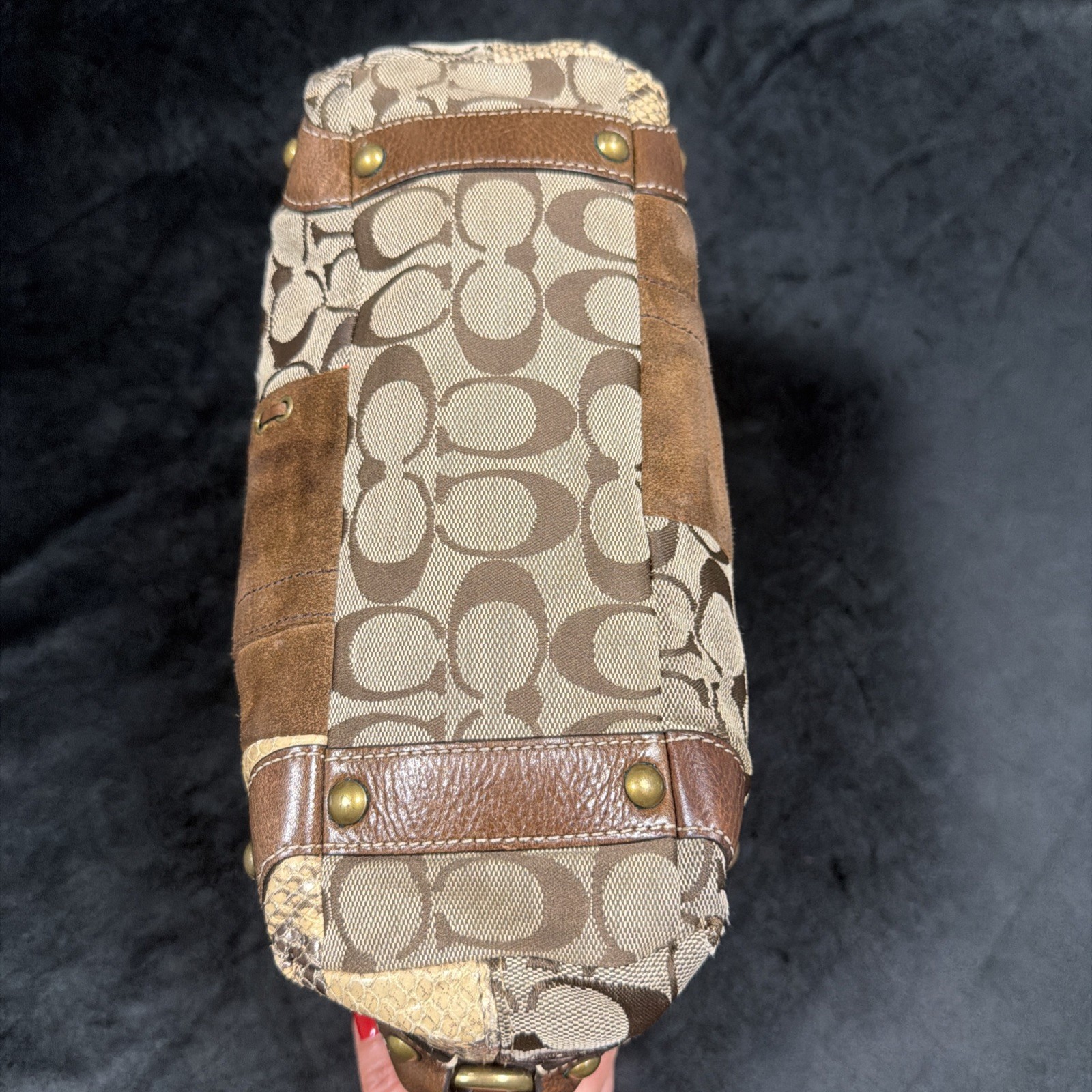 Coach Patchwork Shoulder Bag Multicolor Leather &… - image 8