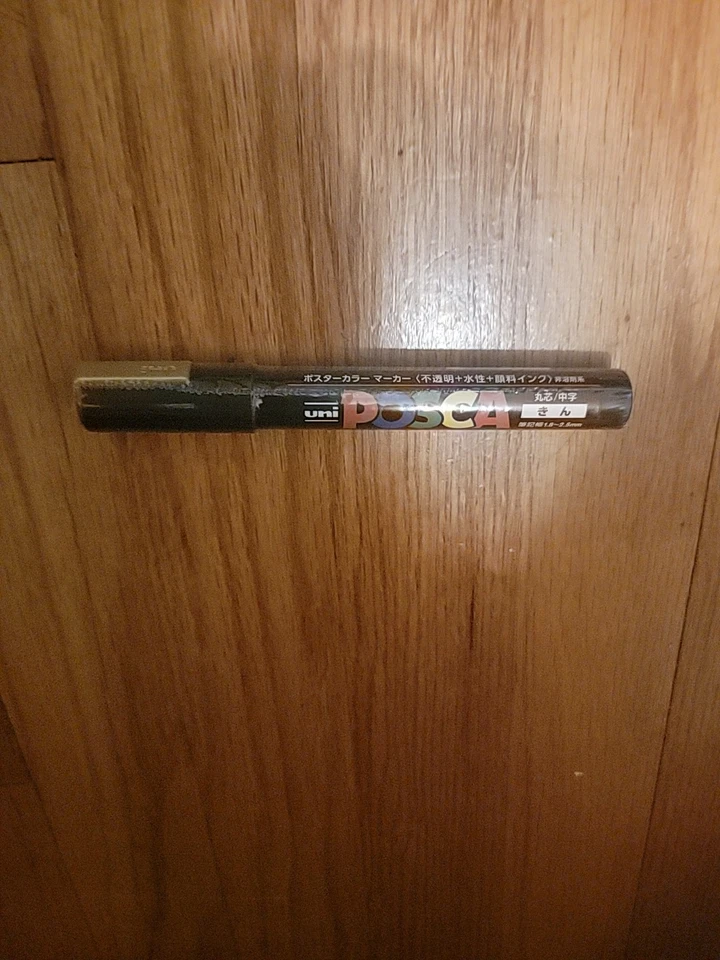 Uni Posca PC5M.25 Water-Based Paint Marker, Medium Point, Gold - Image 2 of 3