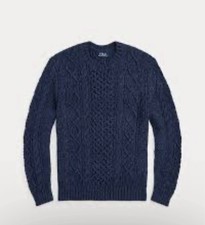 Polo Ralph Lauren Fisherman Cable-Knit Navy Sweater Size XXL Men's MSRP 368 NWO