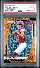 2024 PANINI PRIZM LAZER PRIZM #347 JAYDEN DANIELS ROOKIE RC PSA 10