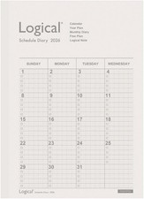 Nakabayashi 2026 Logical Diary, Monthly Notebook Type, B5, White, NS-B502-26AW