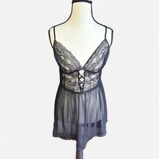 Black Sheer Lace Adore Me Chemise