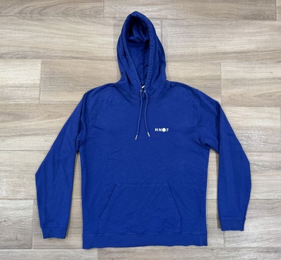 No Nationality Men's Hoodie Sweatshirt LARGE Blue Pullover NN07 Streetwear