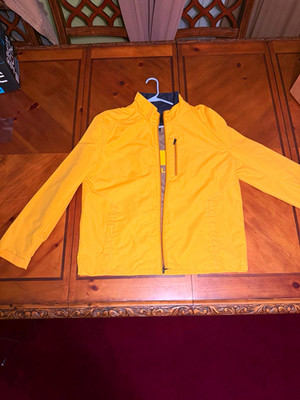 Michael Kors Men's Full Zip Lined Stand-Up Collar Jacket Yellow/Black XL