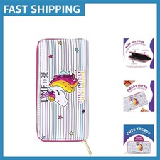 Fashionable Slim Wallet for Women with Sequin Unicorn Design - Perfect Gift
