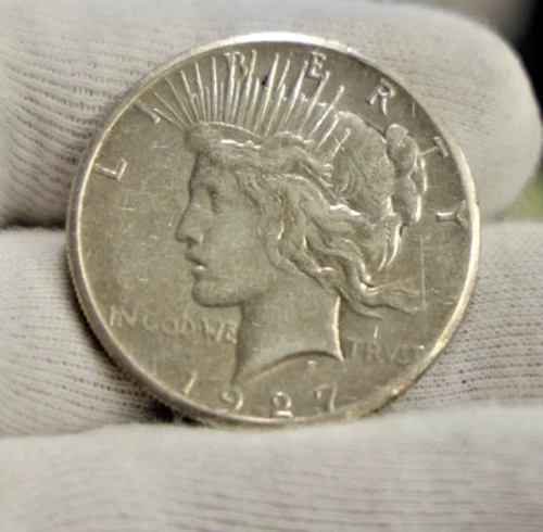 1927 US Peace Silver Dollar $1 XF (Cleaned)