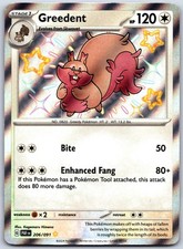 Greedent Holo Shiny Rare SV: Paldean Fates 206/091 NM