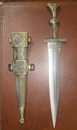 Ornate Chinese Dagger with Decorative Sheath 10” Inch Blade