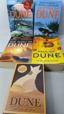 Dune Frank Herbert 5 Book Bundle Hunters of Dune Road To - Paul of - Paperbacks
