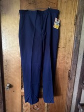 Vintage NWT Easy Over Pants Sz 36 Blue Made in USA Dead Stock Stretch Polyester