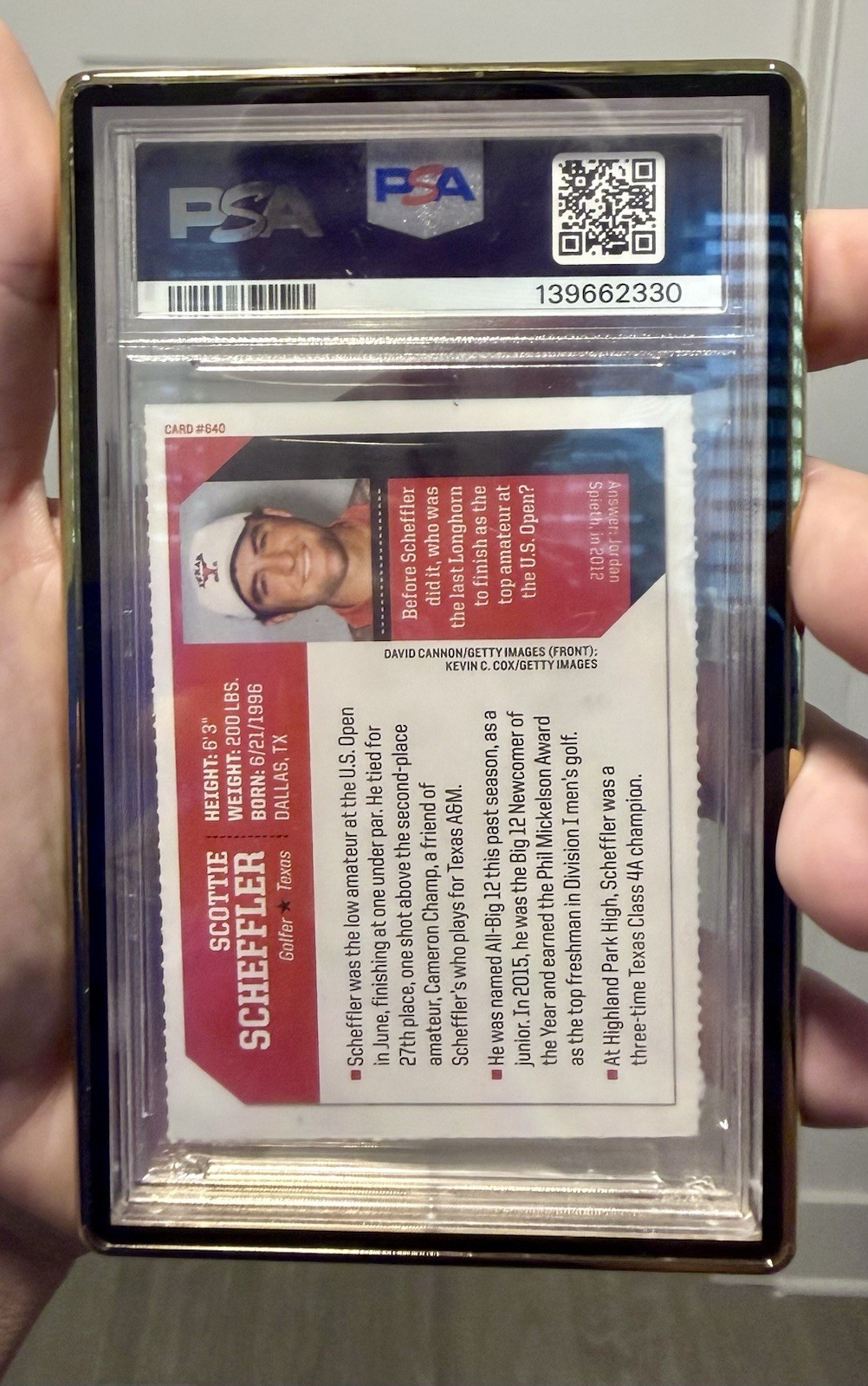 2017 Sports Illustrated for Kids Scottie Scheffler #640 Rookie (RC) PSA 6 view 3