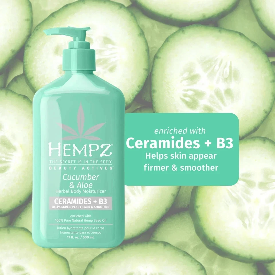 Crema hidratante corporal Hempz pepino y aloe 17 oz 1 paquete nueva Foto 3 de 3