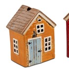 Teelichthalter, Windlicht Haus orange H. 15cm aus Steinzeug Formano