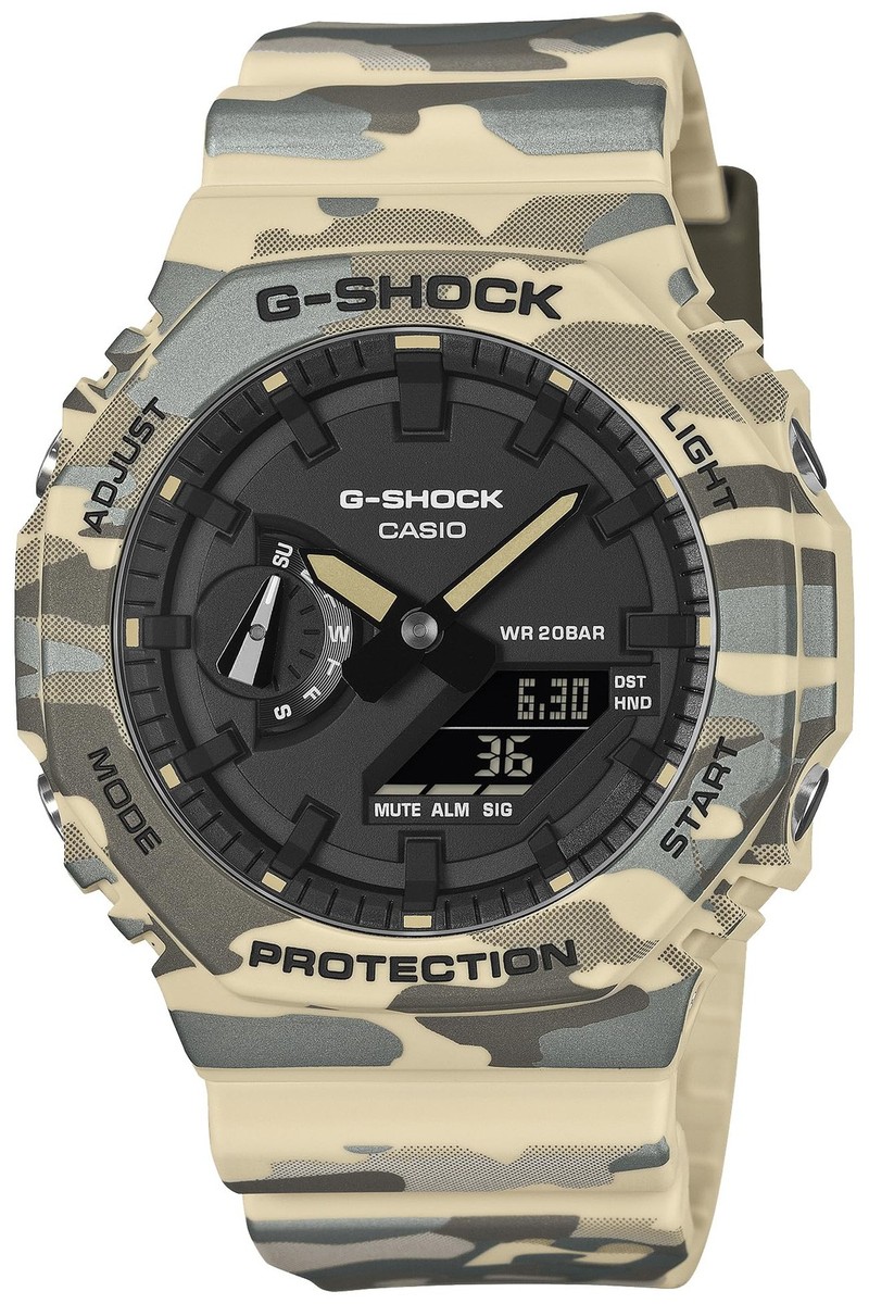 Unused CASIO G-SHOCK GA-2100CM-5AJF Black Camouflage Green Unisex