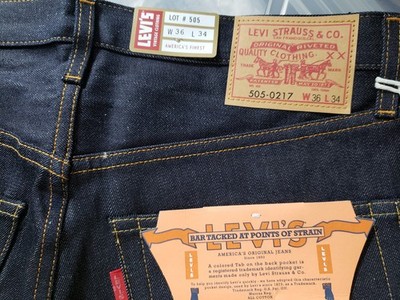 LEVI'S 1967   505-0217 LVC Rigid Pre-Shrunk Selvedge Vintage Clothing Jeans36/34