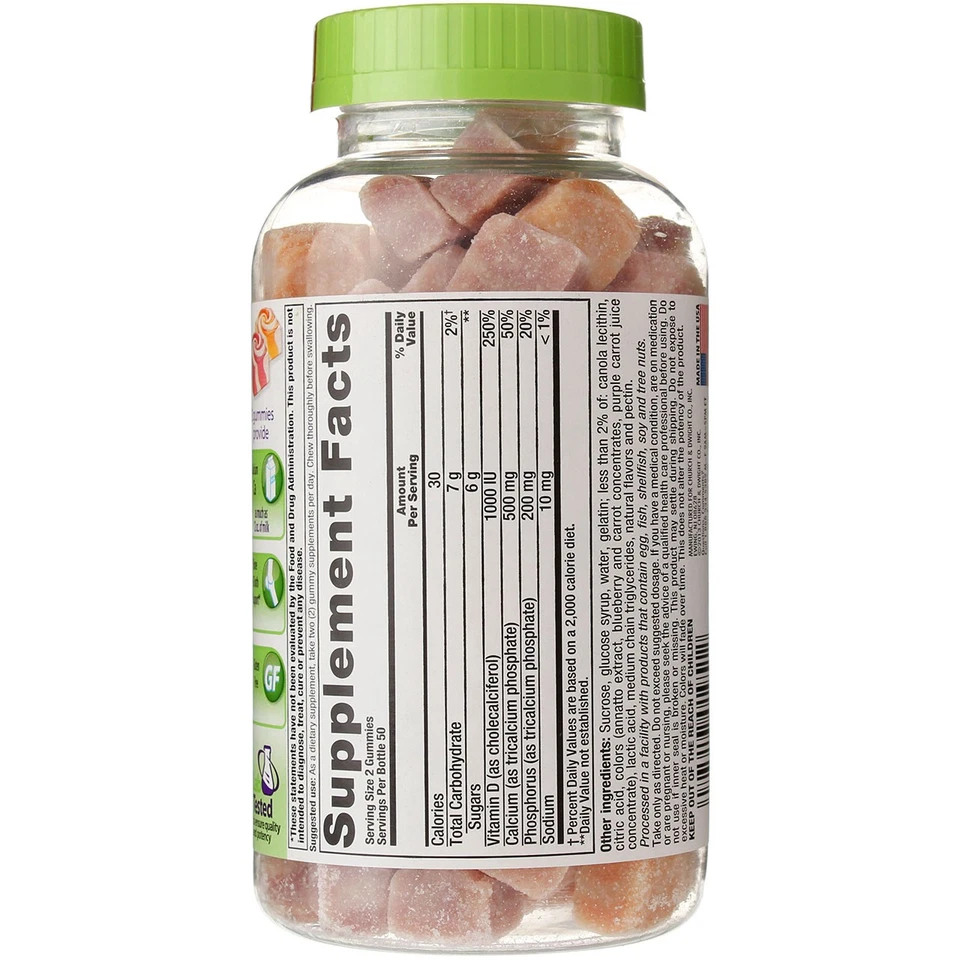 3 Pack Vitafusion Calcium Gummy Vitamins Dietary Supplement, Fruit and Cream,... - Image 2 of 2