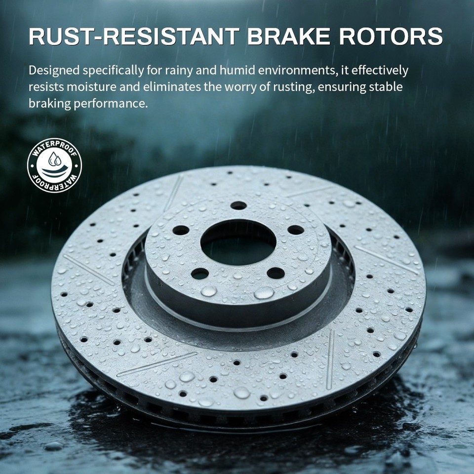 Brake Disc Or Rotor Front Drilled Disc Brake Rotors Brake Pads for Dodge Durango Jeep Grand ...