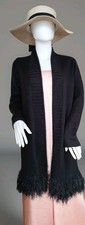 Nic Zoe Open Front Cardigan BLACK LONG MIDI Size M L 178