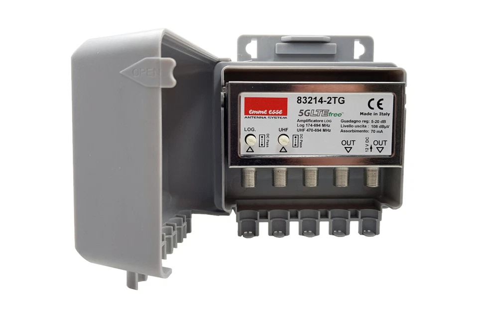 EMME ESSE AMPLIFICATORE DA PALO 2 IN 2OUT REG. LOG/UHF 83214-2TG EMMESSE FILTRO 5G