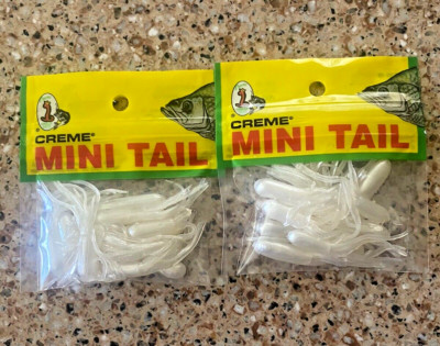 Creme 1.5  Pearl Soft Tube Mini Tail Panfish/Crappie Fishing Lure 2pkgs 20 Total