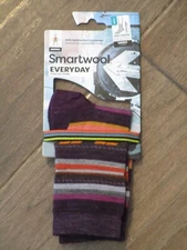 SMARTWOOL UNISEX EVERYDAY MARGARITA CREW SOCKS IN WILD SALMON SIZE SMALL NEW