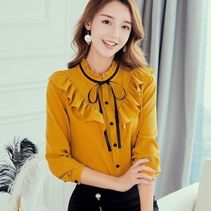 Women-Summer-Blouse-Loose-Top-Shirt-Long-Sleeve-T-Shirt-Ladies-Fashion-Chiffon