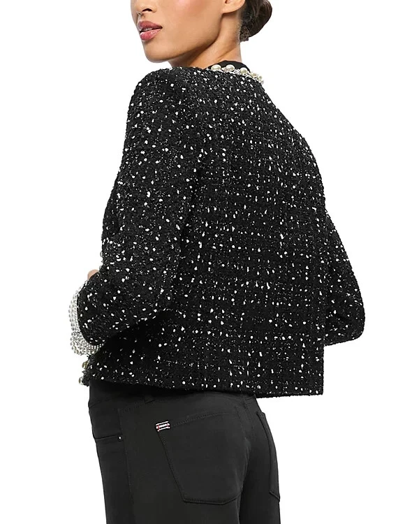 ALICE & OLIVIA (XL) DORIAN EMBELLISHED BOXY BLACK/WHITE LS BLAZER  NWT MSRP$795 - Image 4 of 4