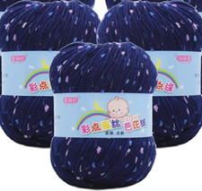 3-Pk / AILIZHI 50g 35% Cotton, 65% Viscose Yarn - Colorway: 35 Purplish Blue