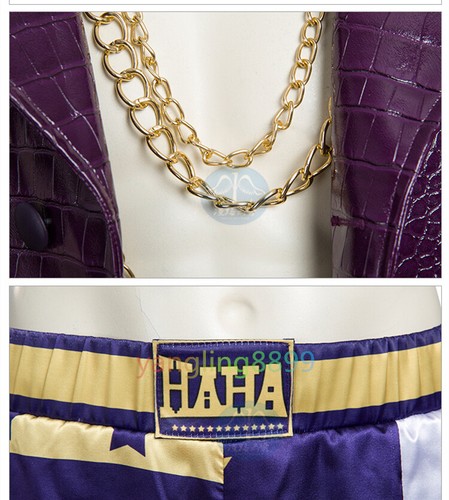 Movie Suicide Squad The Joker Jared Leto Purple Trench Coat Suit Cosplay Costume - Picture 9 of 12