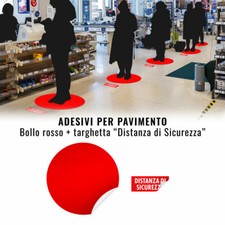 Tax Adhesive Signs Distancing Social for Floor, Red