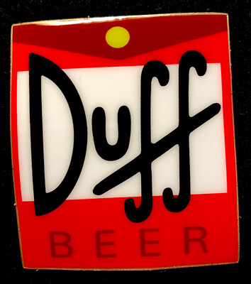 DUFF BEER STICKER  ORIGINAL LOGO  2 1/2 x 2 3/4￼ GLOSSY THICK OUTDOOR WATERPROOF